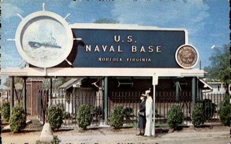 Sign at the Main Entrance to the U. S. Naval Base Norfolk, VA