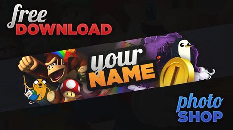 Epic Cartoon Banner Template [FREE PSD DOWNLOAD in desc. ] - YouTube