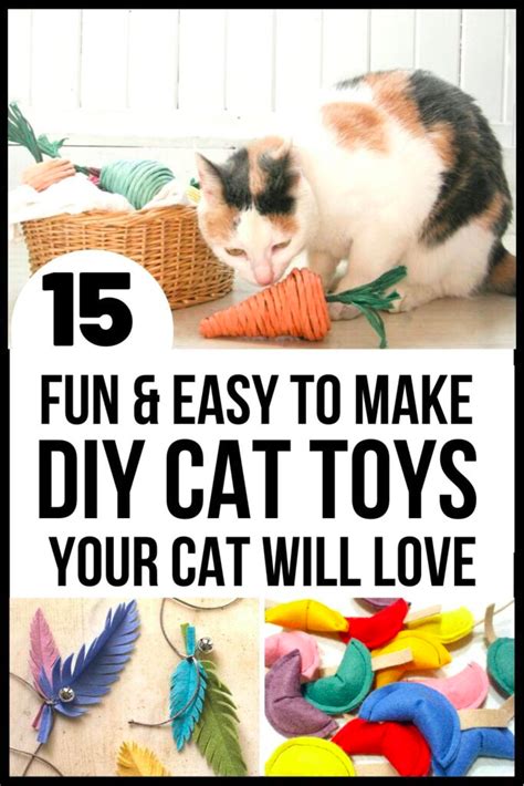 15 Easy DIY Cat Toys You Can Make for Your Kitty TODAY! in 2021 | Diy ...