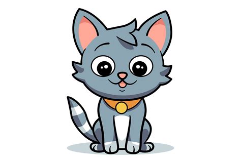 Cute cat clipart, vector illustration. Cartoon kitten icon and logo ...