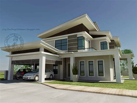 Banglo 2 tingkat moden | Design rumah, House styles, House design