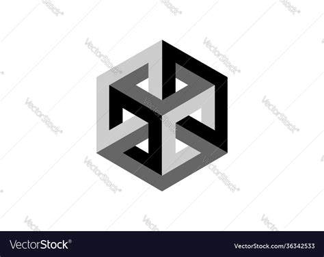 Logo Impossible Shape Optical Illusion Vector Stock Vector Royalty ...