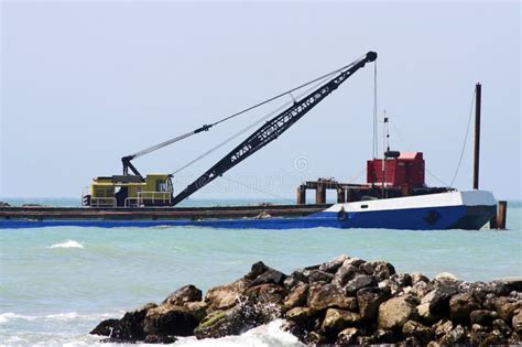 Dredger Ship Working At Sea Stock Photo - Image of dredge, dredger: 20060666