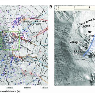 (A) Sketch map of Etna showing location of the volcano-tectonic ...