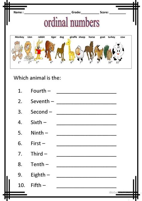 Ordinal numbers - English ESL Worksheets for distance learning and ...