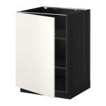 METOD floor cabinet with shelves black / Wedding white 20x60 cm (899.156.78) - reviews, price ...