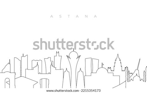 Outline Astana Skyline Trendy Template Astana Stock Vector (Royalty ...