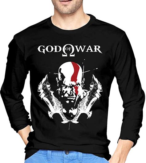 Mens God of War Logo Crewneck Long Sleeve tee Shirt, Black, Small: Amazon.es: Ropa y accesorios