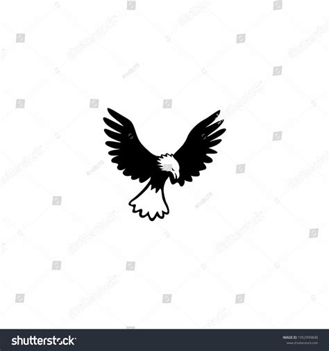 Flying Eagle Logo Vector Illustration Monochrome Stock Vector (Royalty Free) 1952999848 ...