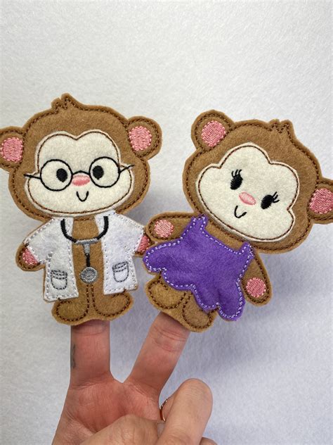 Five Little Monkeys Finger Puppet Set - Etsy