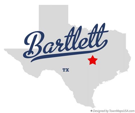 Map of Bartlett, TX, Texas