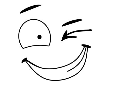 Outline Face Art Emoji PNG File - PNG Mart