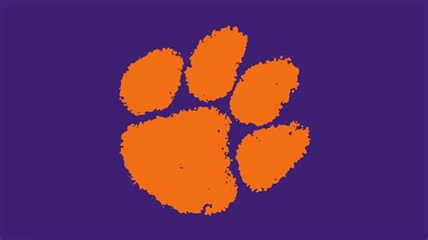 Download Clemson Tigers Football Orange Paw Print Logo Wallpaper ...