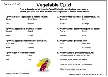 vegetable quiz.jpg | SuperKids Nutrition SuperKids Nutrition - Grow Super Kids!