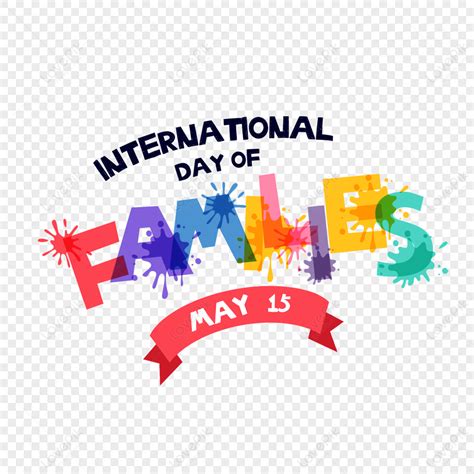 Cute Cartoon International Family Day Headline Clip Art,character Clip Art,family Portrait PNG ...