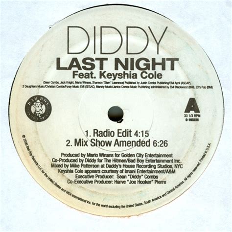 Diddy* Feat. Keyshia Cole - Last Night (2006, Vinyl) | Discogs