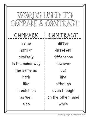 Compare & Contrast - Ms. Caroline's Grade 4 Website