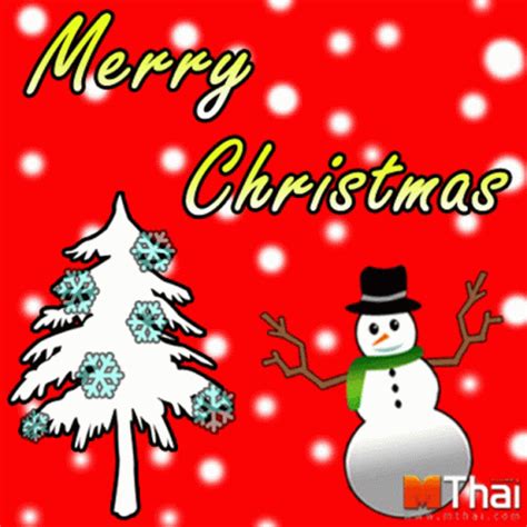 Merry Christmas Merry Xmas Christmas Tree Snowman Snowflake | GIF | PrimoGIF