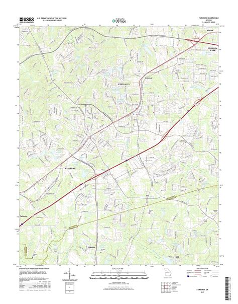 MyTopo Fairburn, Georgia USGS Quad Topo Map