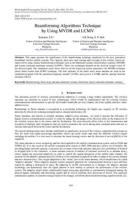 (PDF) Beamforming Algorithms Technique by Using MVDR and LCMV | mohammed ahmed - Academia.edu