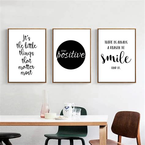 Black White Motivational Life Quote Canvas Art Posters Canvas Prints Nordic Painting Wall ...