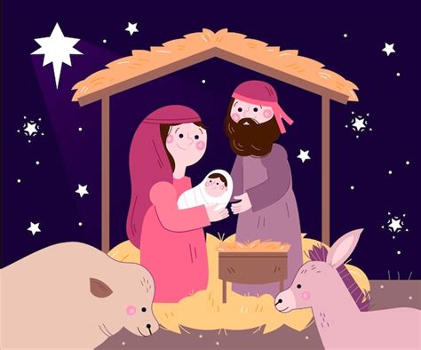 Free Vector | Hand drawn nativity scene illustration