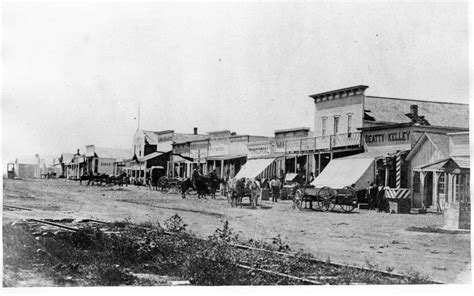 Dodge City, Kansas: View of Front Street in Dodge City, Kansas. Date: Between 1870 and 1880 ...