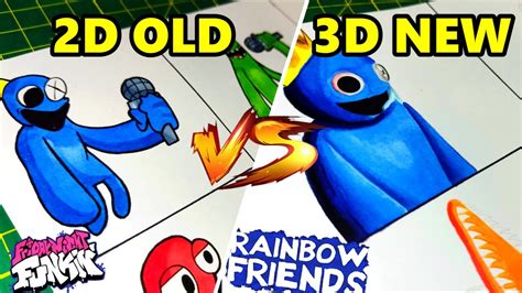 DIBUJO FRIDAY NIGHT FUNKIN OLD Vs NEW Rainbow Friends De ROBLOX 19908 ...