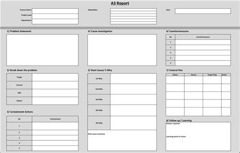How to create an A3 report example template in Excel ...