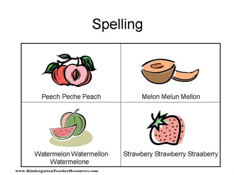 Spelling Worksheets with Fruit