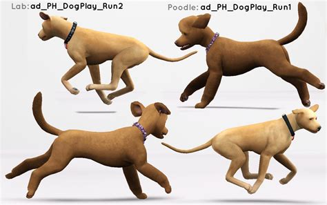 My Sims 3 Poses: Dog Play Poses for Large and Small Dogs by PharaohHound