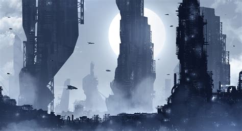 Sci-fi city artwork, city, futuristic, night HD wallpaper | Wallpaper Flare