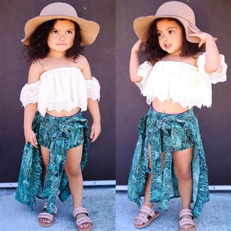 Newest Fashion 2pcs Toddler Children Girls Off Shoulder Lace Tube Tops Ruffles Maxi Tutu Skirt ...