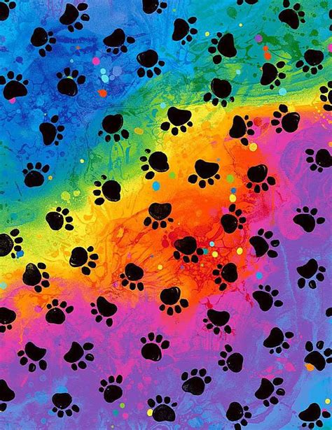 Dog Fabric/Cat Fabric/Pet Fabric Rainbow Paws by Timeless | Etsy ...