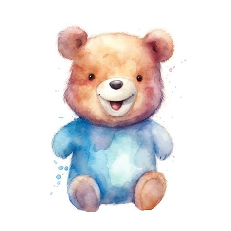 Premium Photo | A watercolor painting of a teddy bear