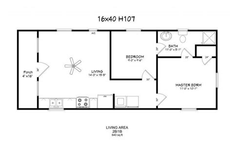 Home Inspiration: Glamorous 16x40 House Plans 13 16X40 Cabin Floor Tiny ...