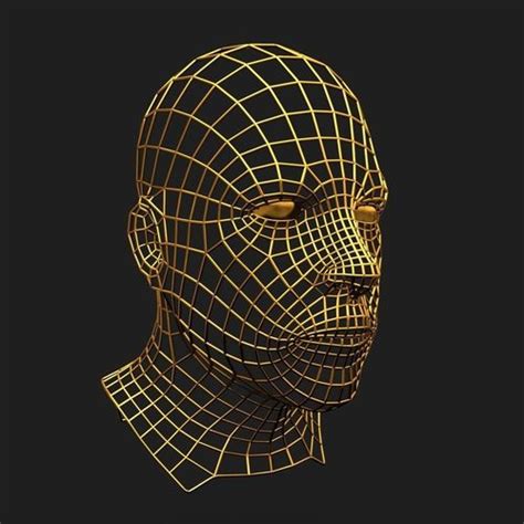 Human Face Wireframe Geometry 3D model | CGTrader