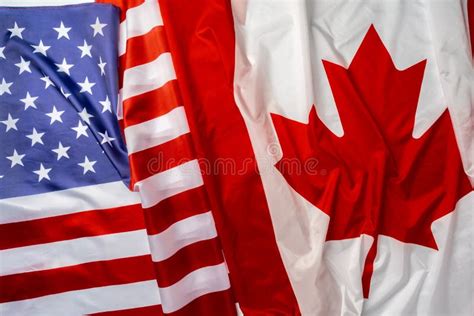 Flags of Canada and USA Folded Together Stock Image - Image of stars ...