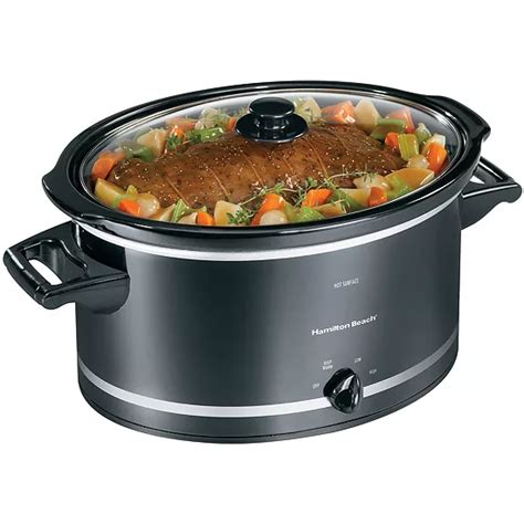 Hamilton Beach® 8-qt. Oval Slow Cooker + Lid Rest, Color: Black And Silver