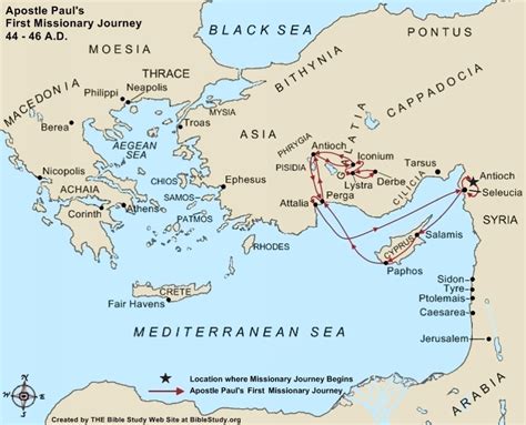 Large Map of Apostle Paul's First Missionary Journey | Journey mapping, Paul's missionary ...