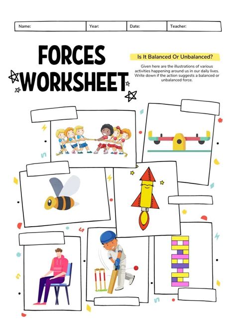 Free Printable Balanced And Unbalanced Forces Worksheets [PDF] (With Answers Key) - Printables Hub