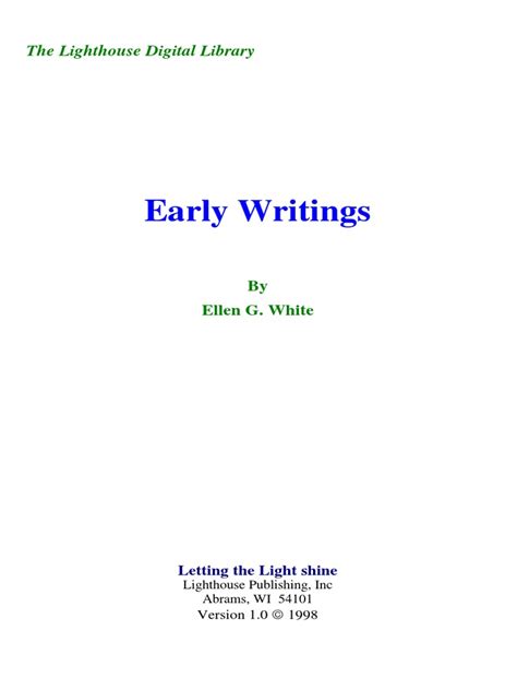 Ellen G. White - Early Writings | PDF | Armor Of God | Mythology