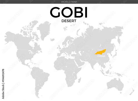 Gobi Desert Location Map Stock Vector | Adobe Stock