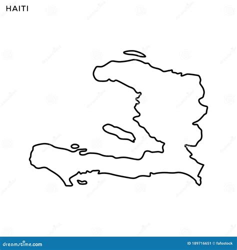 Outline Map of Haiti Vector Design Template. Editable Stroke Stock Vector - Illustration of ...