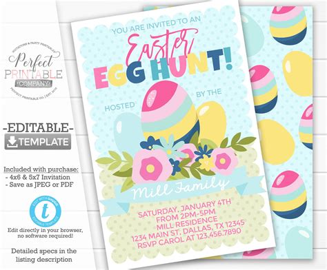 Easter Egg Hunt Invitation Easter Egg Hunt Invite Easter - Etsy ...