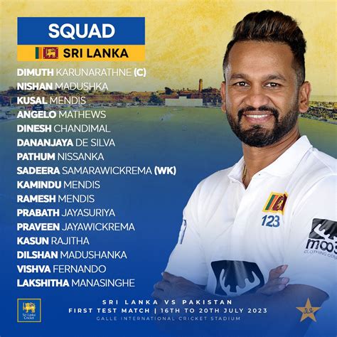 Sri Lanka squad for First Test against Pakistan - Sri Lanka Cricket