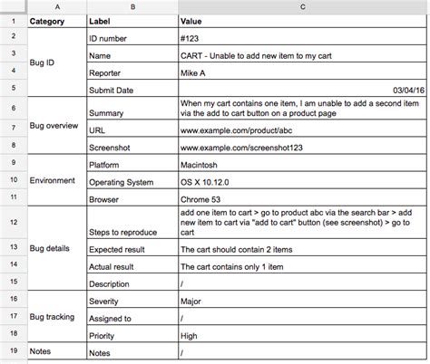 excel-xls-bug-report-template Sample Resume Templates, Business Letter Template, Student Resume ...