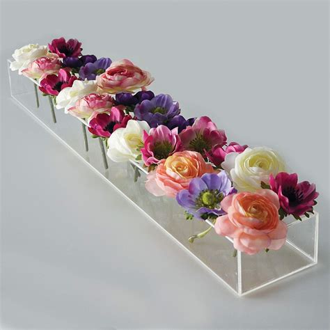 E&F Modern Designs™ Rectangular Floral Centerpiece for Dining Table - 24 Inches Long Rectangular ...