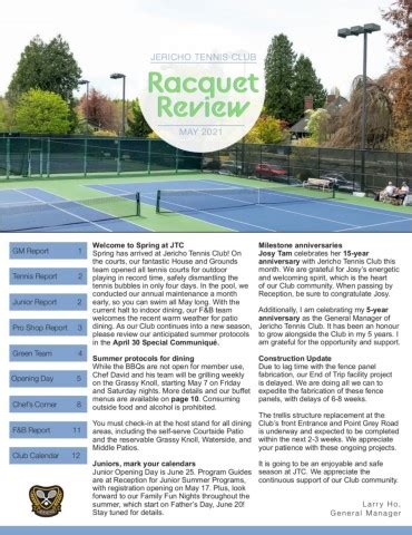 May 2021 Racquet Review - Flipbook by Jericho Tennis Club ...