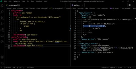 editing snippets with yaml - Visual Studio Marketplace